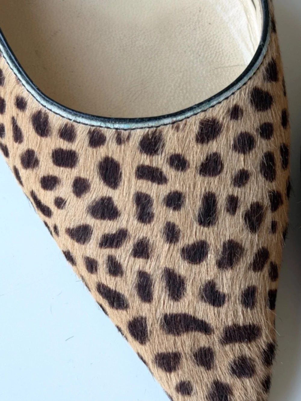 Vintage Jimmy Choo leopard pony hair slingback, IT 40